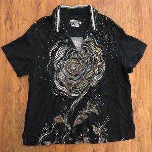 Vintage 80’s jams world shirt women’s evening rose